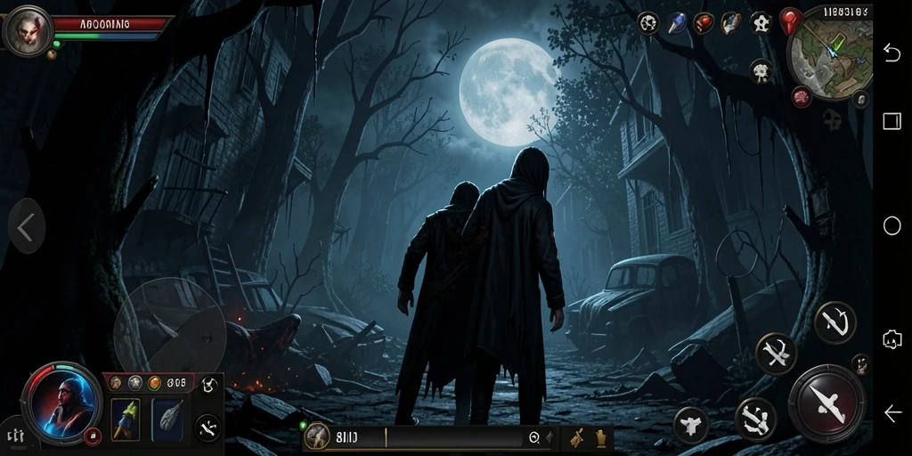 Tampilan gameplay menakutkan dari 8II dengan suasana kegelapan.