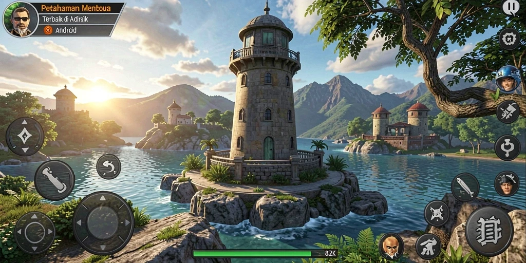 Gameplay strategis menara pertahanan yang menegangkan.