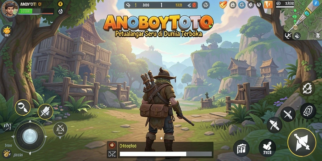 Tampilan gameplay seru ANOBOYTOTO di dunia terbuka yang menarik.