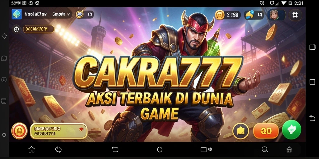 Tampilan seru dari gameplay aksi CAKRA777 dalam pertempuran cepat.