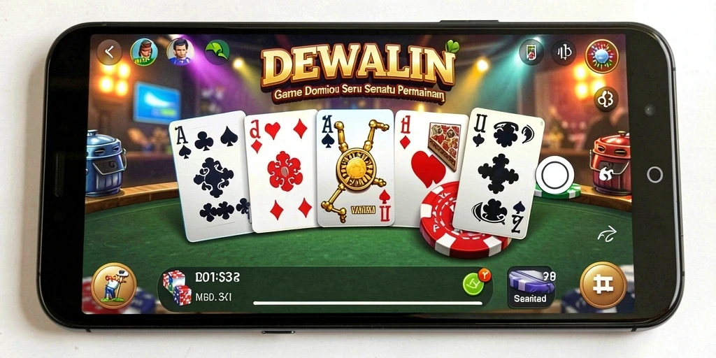 Tampilan gameplay seru dalam permainan Domino DEWALIN.