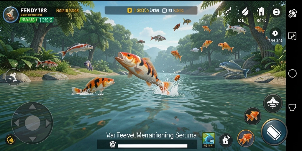 Screenshot gameplay FENDY188 saat menangkap ikan besar.