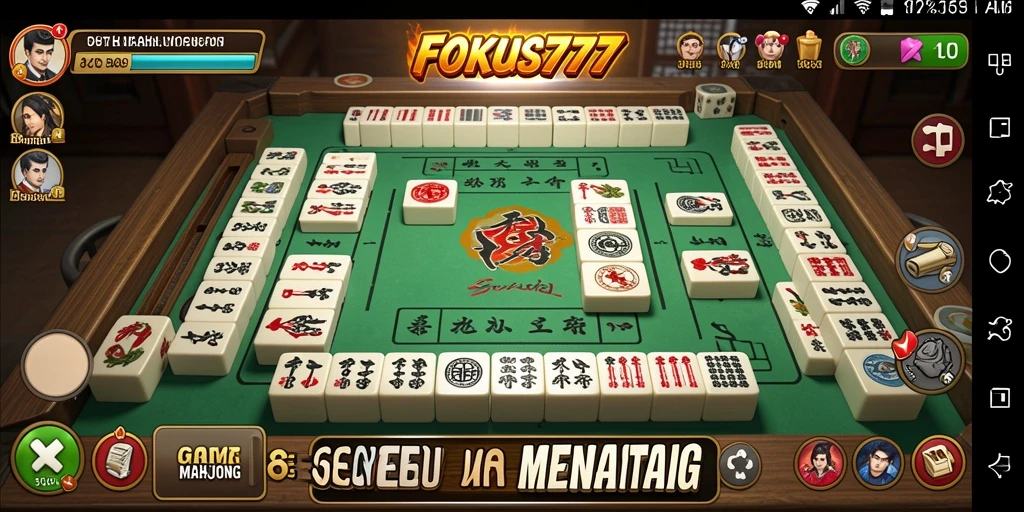 Screenshot gameplay Mahjong yang menampilkan tantangan seru di FOKUS777.