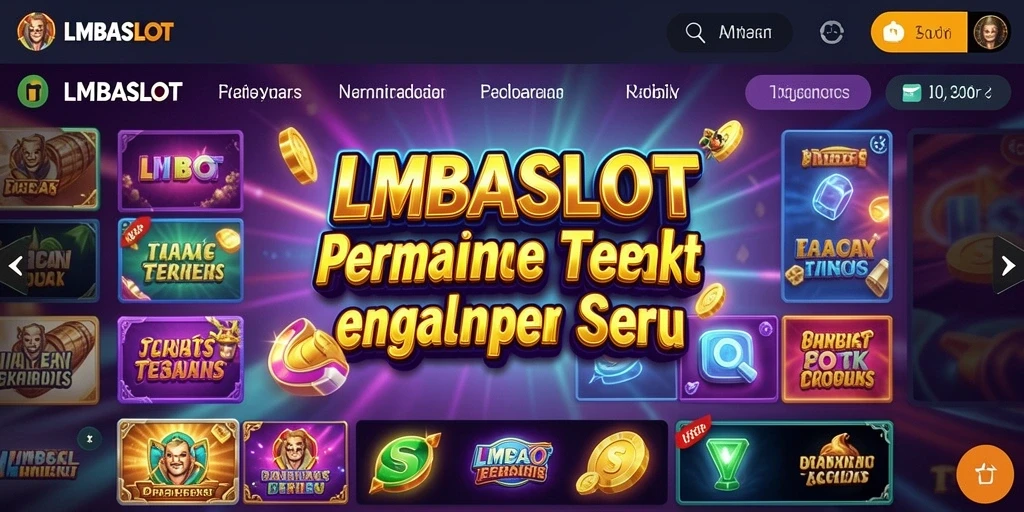 Tampilan seru gameplay LMBASLOT dengan gulungan yang berputar.