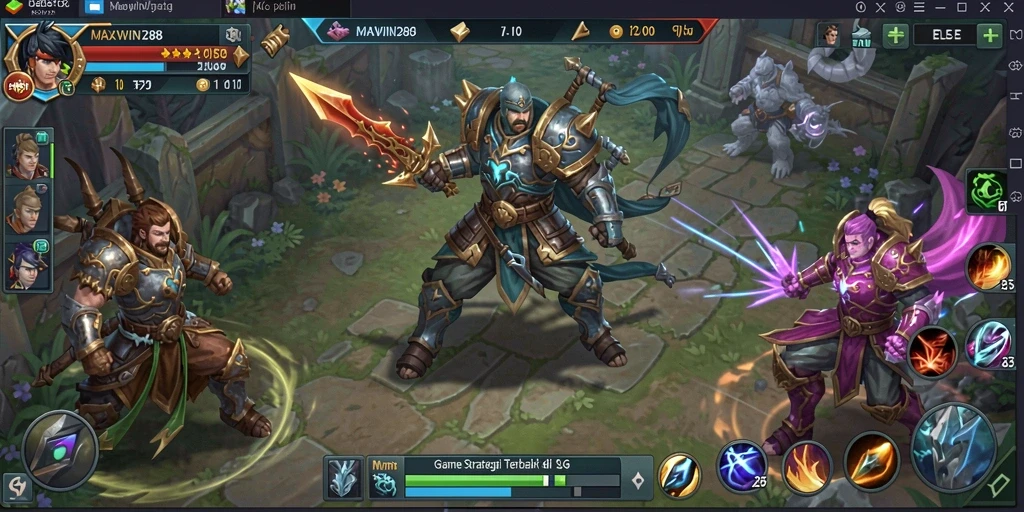 Tampilan gameplay seru dan strategi mendalam di MAXWIN288.