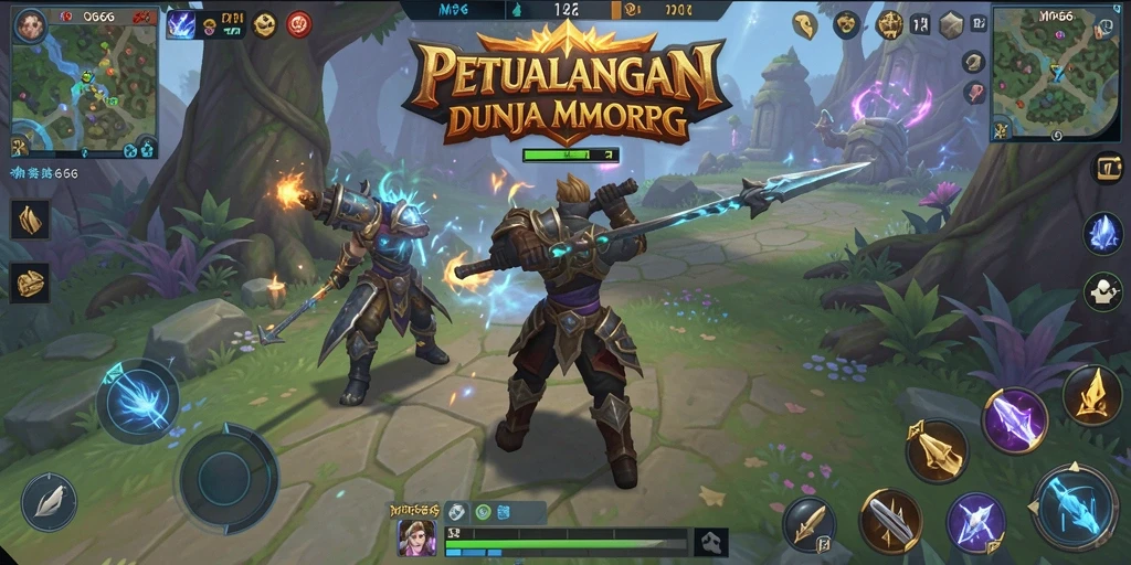 Screenshot MPO666 menunjukkan pemain dalam pertempuran epik menghadapi monster besar.