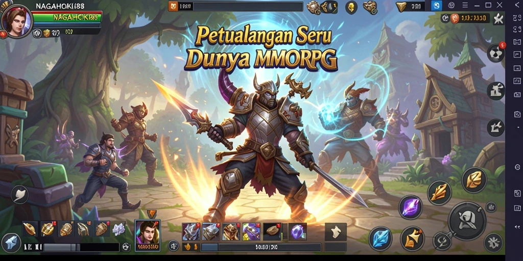 Tampilan gameplay seru NAGAHOKI88 dalam dunia MMORPG.