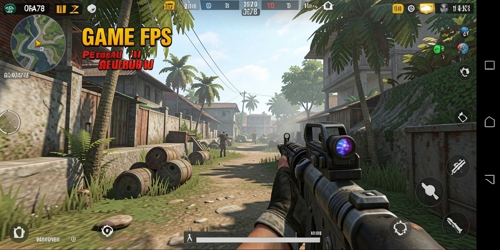 Screenshot gameplay ORA78 menampilkan aksi menembak yang intens.