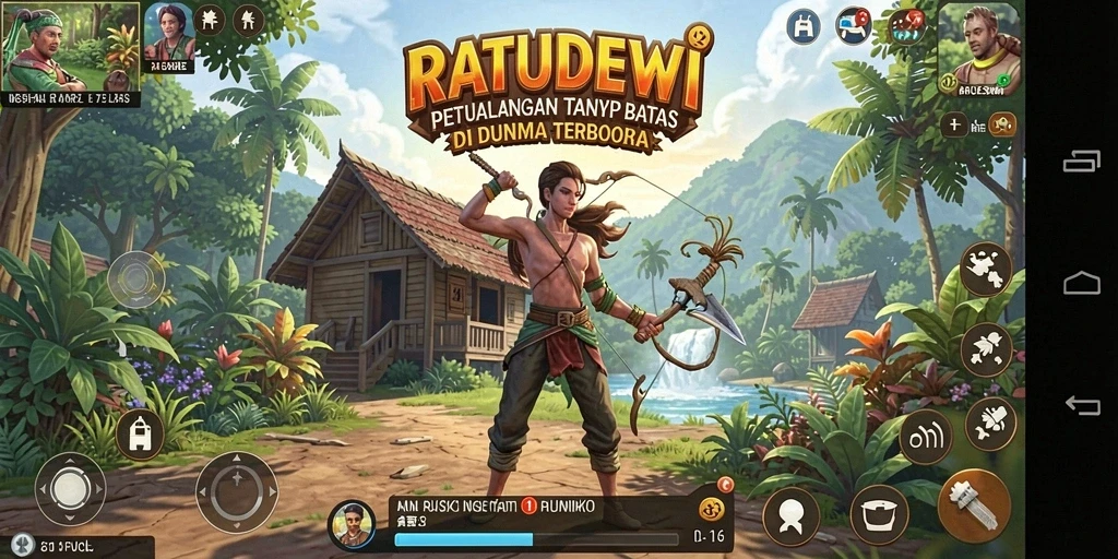 Screenshot gameplay yang menunjukkan eksplorasi dunia terbuka yang luas.