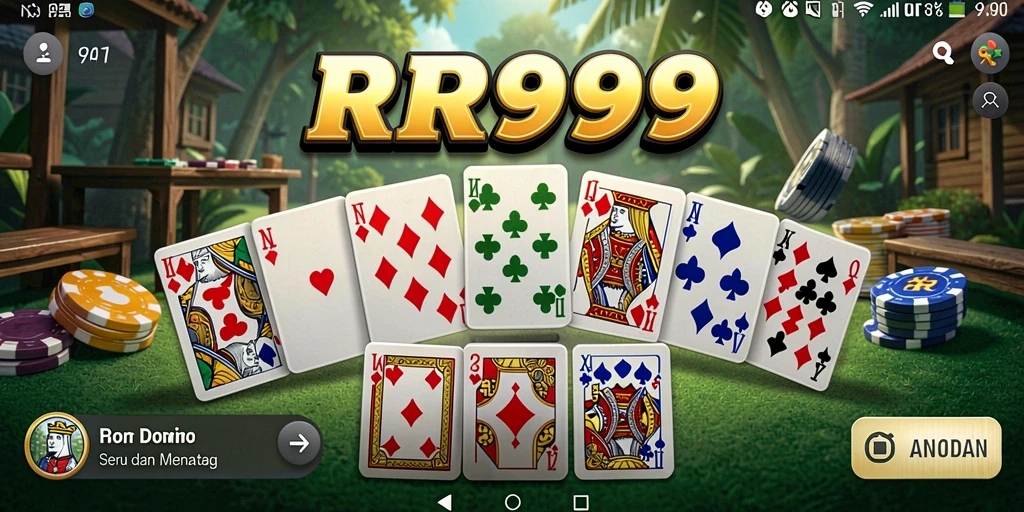 Tampilan utama gameplay Domino RR999 yang seru dan interaktif.