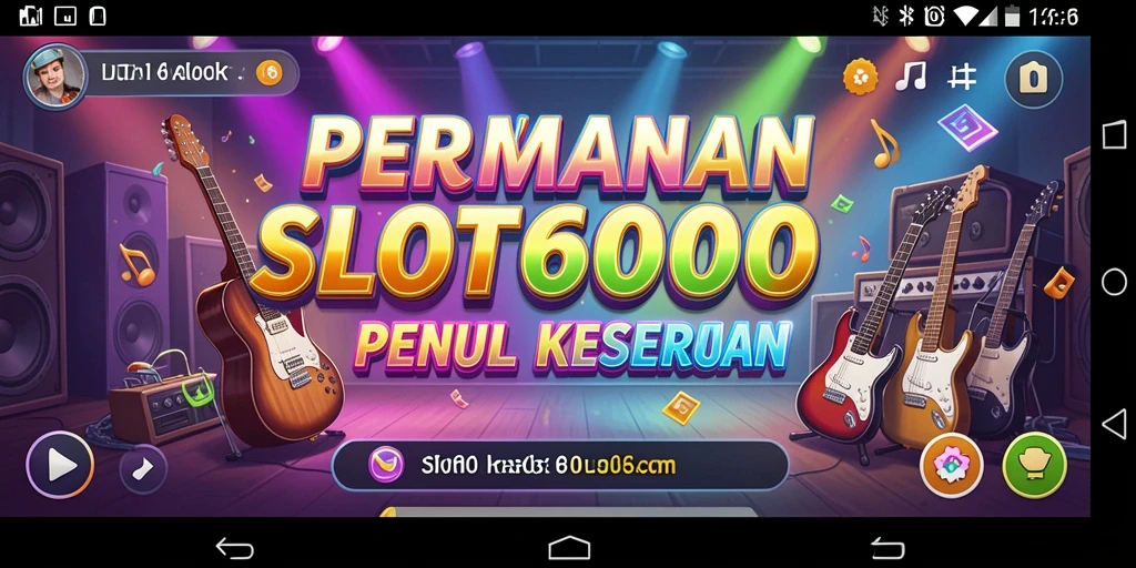 Screenshot gameplay SLOT6000 menampilkan pengalaman bermain musik yang interaktif.