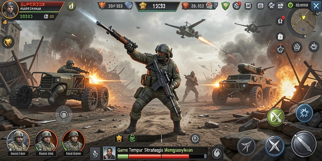 Tangkapan layar dari gameplay SUPER33 yang seru dan intens.