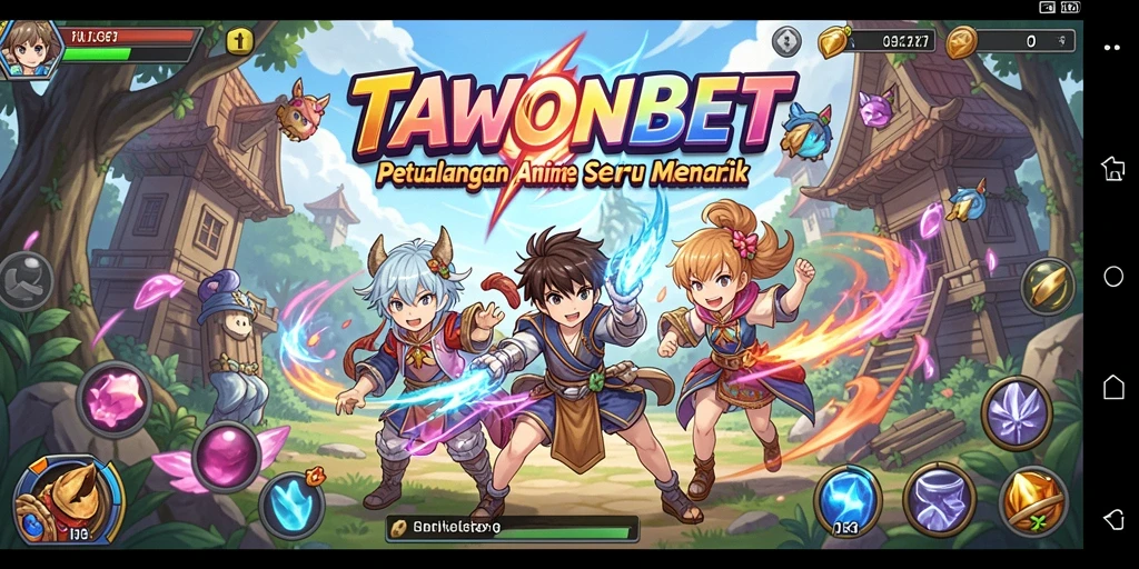 Screenshot menunjukkan gameplay yang dinamis dan penuh warna dari TAWONBET.