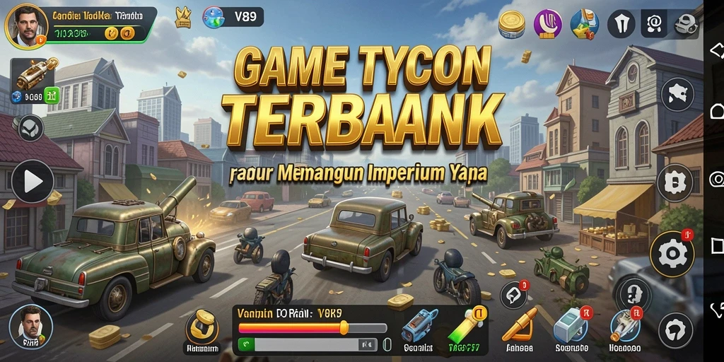 Screenshot gameplay V89 yang menunjukkan interaksi bisnis Tycoon.