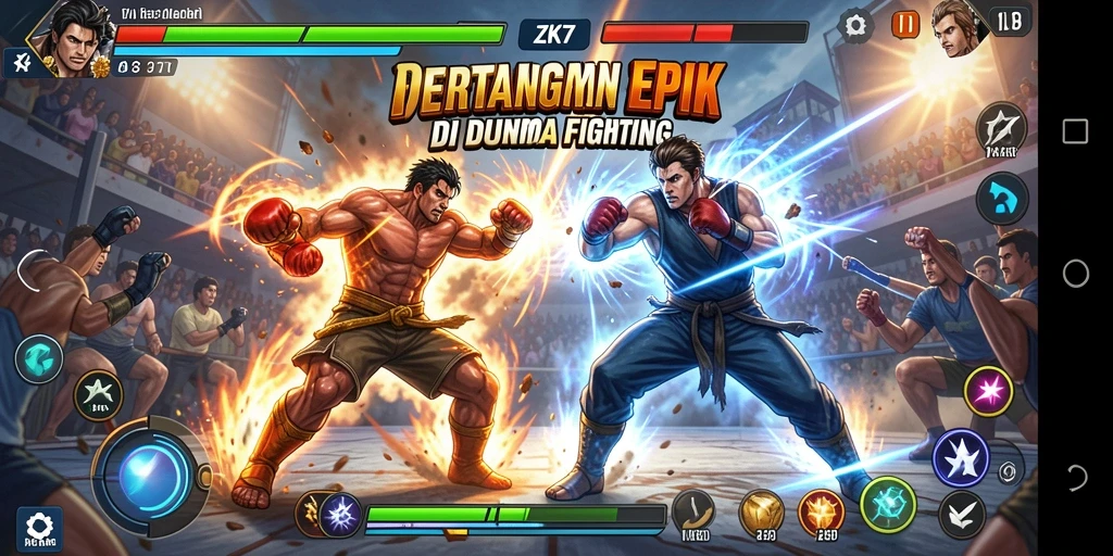 Tangkapan layar ZK7 menampilkan aksi pertarungan yang mendebarkan.